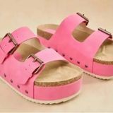 Altar'd State Alter’d State Pink Suede Platform Sandals Size 8 Photo 0