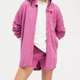 Free People  Beach Pink Oversized Shirt Photo 0