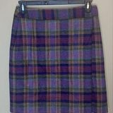 Brooks Brothers purple plaid wool wrap skirt Photo 0