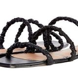 Who What Wear  Zela Black Leather Strappy Sandal Photo 0
