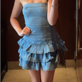 Bodycon Mini Denim Dress Size XS Photo 0