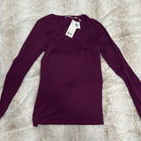 Uniqlo  Crew Neck Long Sleeve T-Shirt Purple NWT Small Photo 0