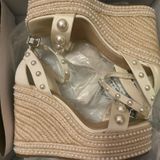 Gianni Bini Wedges Tan Cream pearl Photo 0
