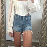 Missguided White Cropped Corset Top  Photo 0