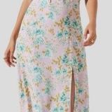 ASTR  The Label Verana Slip Midi Dress Pink Turquoise Floral M Photo 0