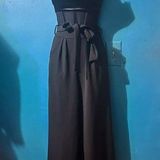 Emerald Sundae Elegant Black Jumpsuit with Belt Photo 0