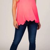 Pinkblush Neon Pink Scalloped Maternity Tank Photo 0