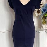 One Clothing Classic V-Neck Blue Short Sleeve Dress Photo 0