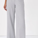 Lulus  Gray Pinstripe Wide Leg Trouser Pants, M Photo 0