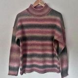 Evereve  | Ombré Stripe Turtleneck Mock Neck Sweater Pink Gray Multi | Medium Photo 0