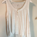 Aerie Henley Tank Tops Set Of 2 Burnout Boxy Large Grey And White Photo 0