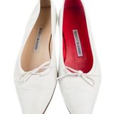 Manolo Blahnik Manila Blahnik Vintage White Bow Flats Photo 0