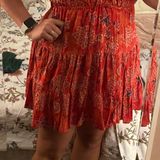 TJ Maxx Red Orange Floral Print Sundress Photo 0