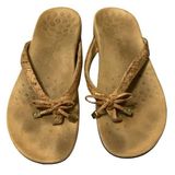 Vionic  Bella Toe Post Sandal gold cork bow comfort Size 9 Photo 0
