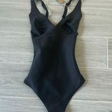 SKIMS NWT  BODY UNLINED PLUNGE THONG BODYSUIT BLACK XS Photo 0