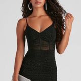 Windsor Black Mini Dress Sequin Bodycon Photo 0