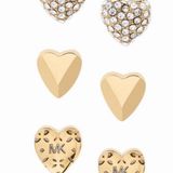 Michael Kors LOGO Heart Stud 3 Pair Set Earrings Photo 0