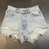 ZARA High Rise Blue Jean Shorts, size 4 button fly F-14 Photo 0