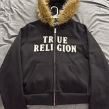 True Religion  Fur Zip Up Hoodie Photo 0