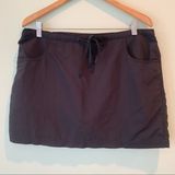 L.L.Bean  Black Nylon Drawstring Skirt Hiking Large L Photo 0