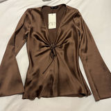ZARA  Brown front tie shirt Photo 0