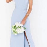Show Me Your Mumu Paris Gown In Steel Blue Stretch Photo 0