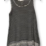 Mystree Womens Blouse Black White Geometric Scoop Neck Sleeveless S Photo 0