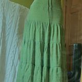 FAVLUX Green Flowy Maxi Skirt Photo 0