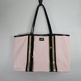 Victoria's Secret NWT! Pink and Black Tote Bag with Leather Straps Photo 0
