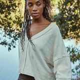 Free People Beach Cream Tie Back Sweater Photo 0