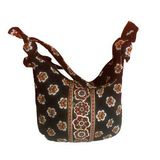 Vera Bradley  Black & Orange Floral Pirouette Top Zip Shoulder Bag Women Photo 0