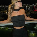 NA-KD Black Tube Top & Neck Scarf Photo 0