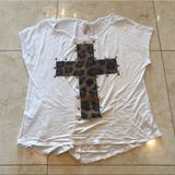 Mezzanine  Like New Leopard Cross TShirt Sz S Photo 0