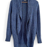 Eddie Bauer  Open Cardigan Sweater Round Bottom Shawl Collar Multi Knit Size XL Photo 0