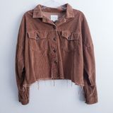 American Eagle  Corduroy Distressed Cropped Jacket Photo 0