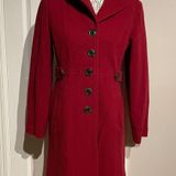 Fleet Street LTD Wool Peacoat collar button fit bodice Vintage Sz S Red Photo 0