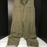 Elevenses Anthropologie  Utility Jumpsuit - olive green sleeveless- Size 9 Photo 0