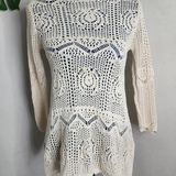 Jeanne pierre Natural Stretchy Crochet Tunic Top Photo 0