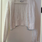 Hollister Medium  White Cropped Cardigan Photo 0