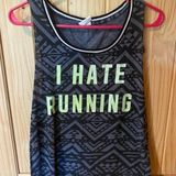 PINK - Victoria's Secret Graphic Women's Tank Top - Black and Yellow Photo 0