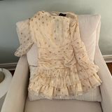 DO+BE  Women’s Off the Shoulder Gold Ruffle Short Dress Photo 0