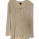 Dana Buchman Signature Tan Open Knit Long Sleeve Sweater Photo 0