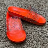 Cape Robbin Neon Orange Embellished Slides Photo 0