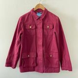 Draper James  Jacket Small Burgundy Red Barn Chore Coat Utility Twill Equestrian Photo 0