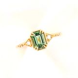 2.2CT Green Emerald Cut Solitaire Ring NWT 14K Gold Plated Sz 8 Engagement Photo 0