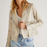 Free People x Blank NYC Vegan Moto Jacket Ivory Cream Size XS Photo 0