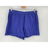 BP . Pull On Shorts Sz M Blue Linen/Rayon Cuffed 2.5" Inseam Photo 0
