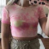 PacSun Tye-Dye Cropped Shirt Photo 0