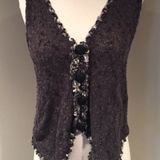 Anthropologie Hand Knit Cardigan Vest with Black Embellished Buttons Photo 0