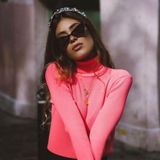 ZARA Pink Ribbed Knit Turtleneck Sweater Top Photo 0